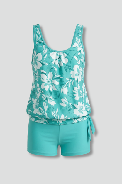 Costume Tankini Donna Stampato con Badeshorts Comodo - Brentozzi
