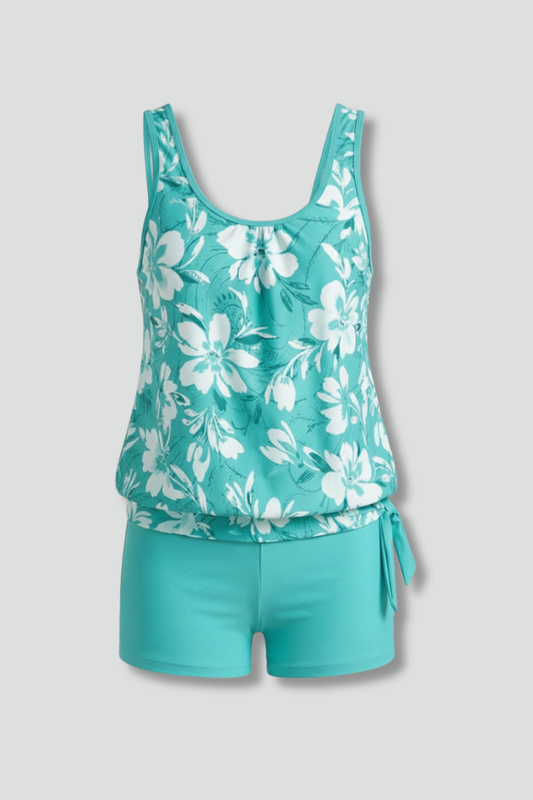 Costume Tankini Donna Stampato con Badeshorts Comodo - Brentozzi