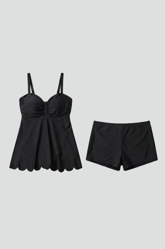Costume Tankini Donna con Scollo a Cuore e Shorts - Brentozzi