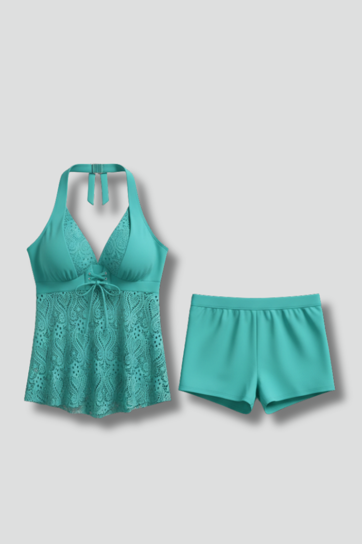 Tankini Donna con Copertura in Pizzo e Shorts - Brentozzi