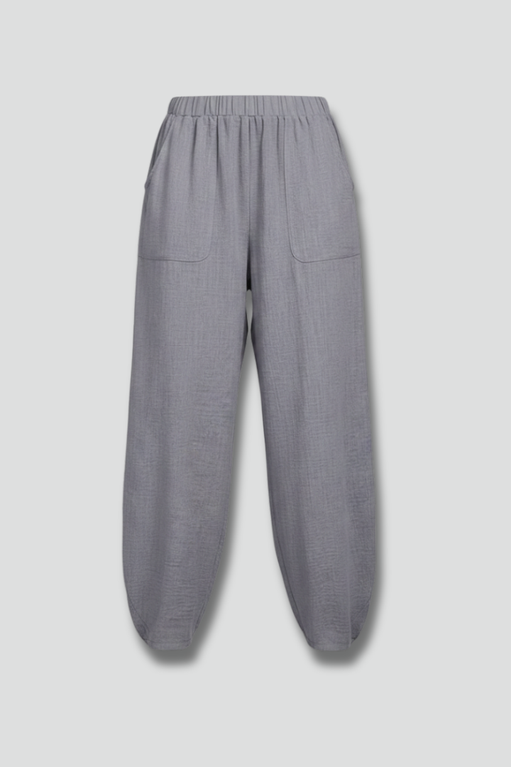 Pantaloni Donna con Elastico in Vita e Tasche Laterali - Brentozzi
