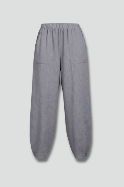 Pantaloni Donna con Elastico in Vita e Tasche Laterali - Brentozzi