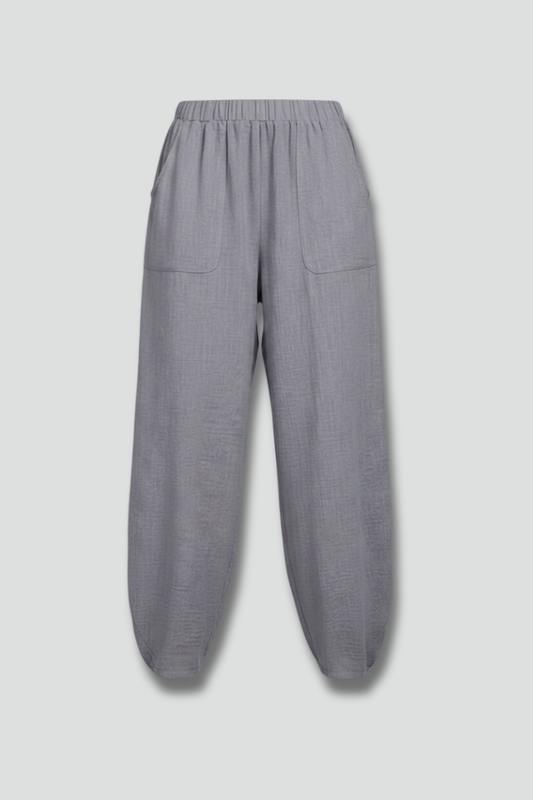 Pantaloni Donna con Elastico in Vita e Tasche Laterali - Brentozzi