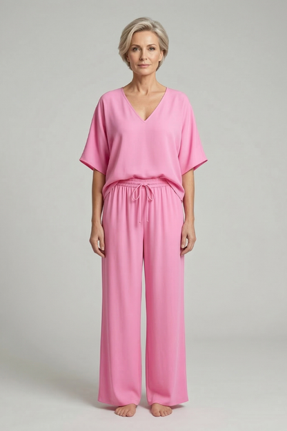 Completo Donna con Pantaloni Larghi e Coordinato