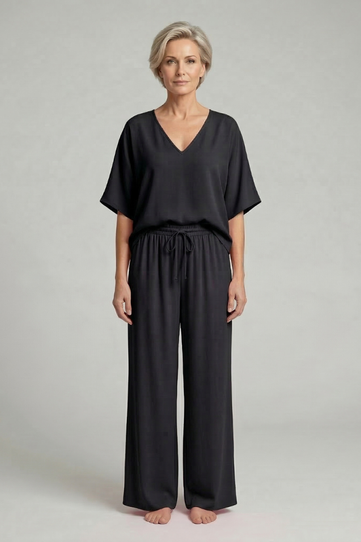 Completo Donna con Pantaloni Larghi e Coordinato