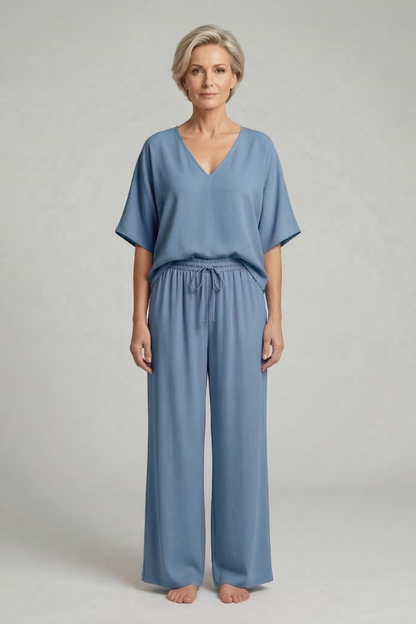 Completo Donna con Pantaloni Larghi e Coordinato
