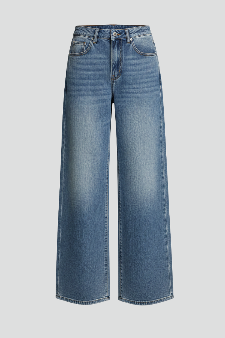 Jeans Donna Denim Lavaggio Taglio Largo Comodo - Brentozzi