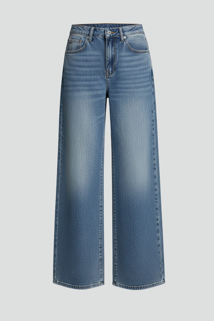 Jeans Donna Denim Lavaggio Taglio Largo Comodo - Brentozzi