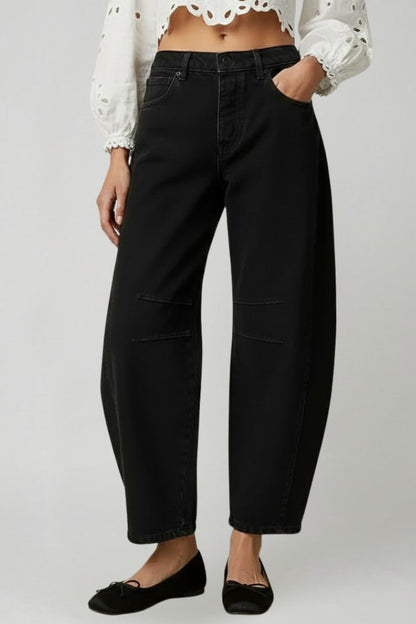 Jeans Donna Vita Alta in Stretch Taglio Largo