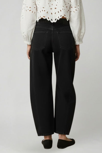 Jeans Donna Vita Alta in Stretch Taglio Largo