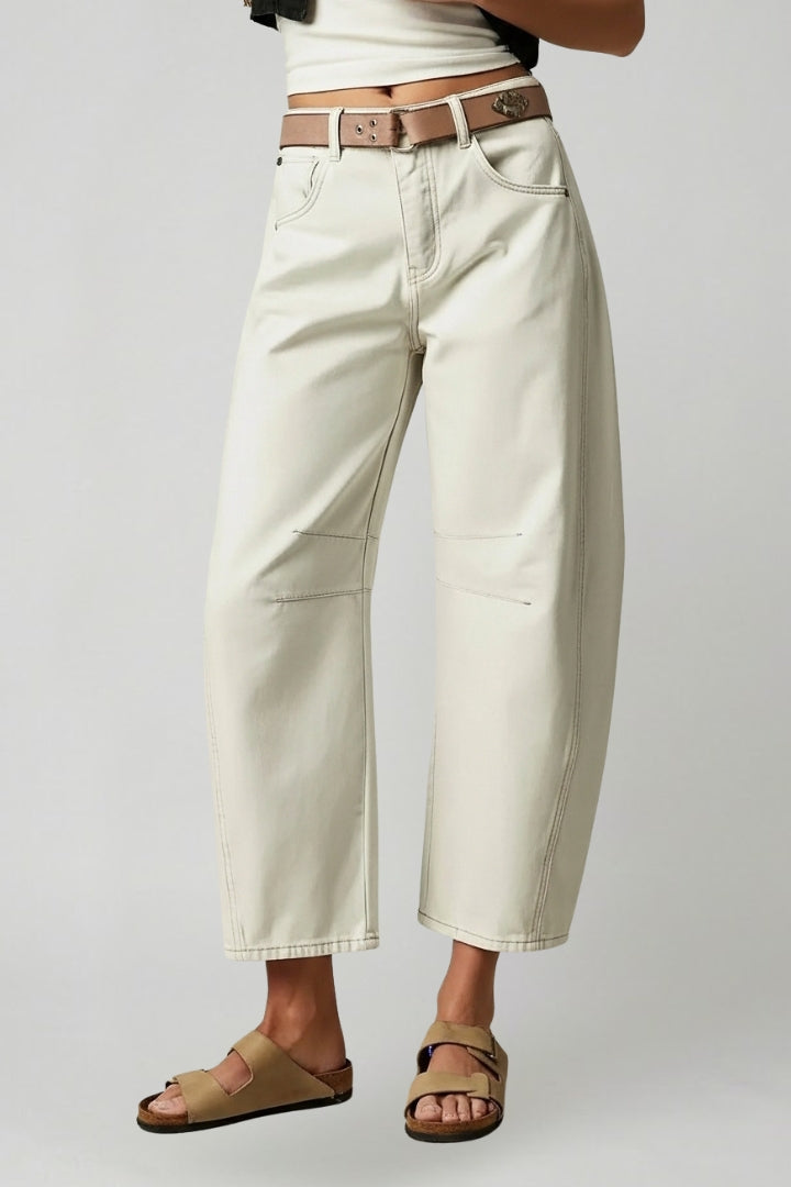 Jeans Donna Vita Alta in Stretch Taglio Largo