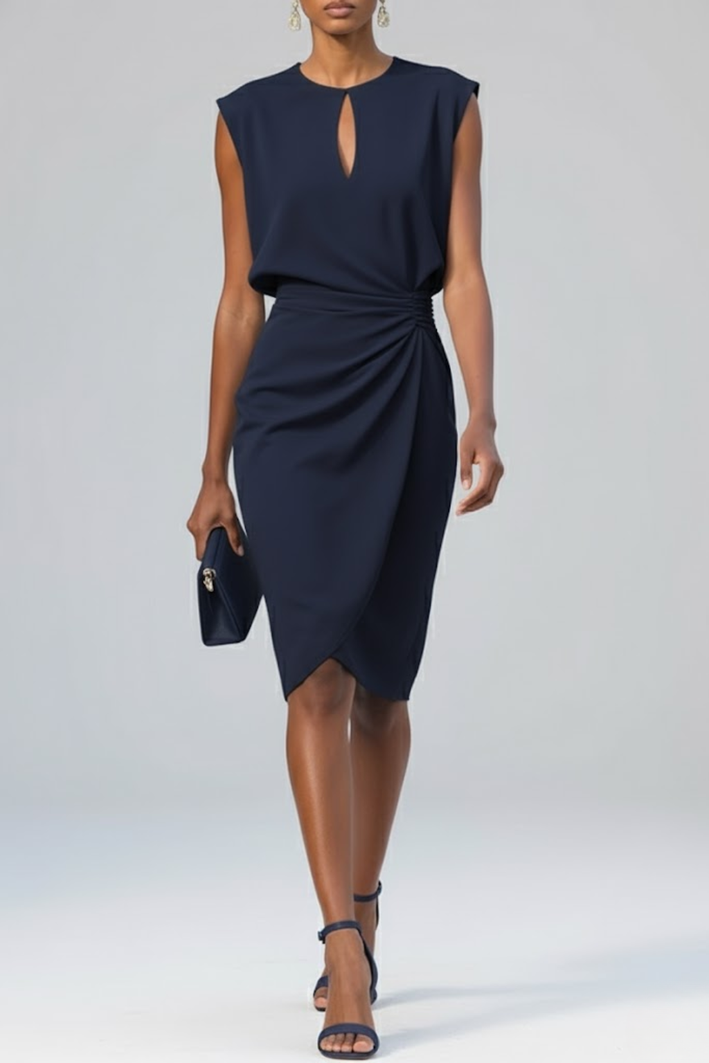 Abito Midi Donna Cocktail Sottoveste Slim