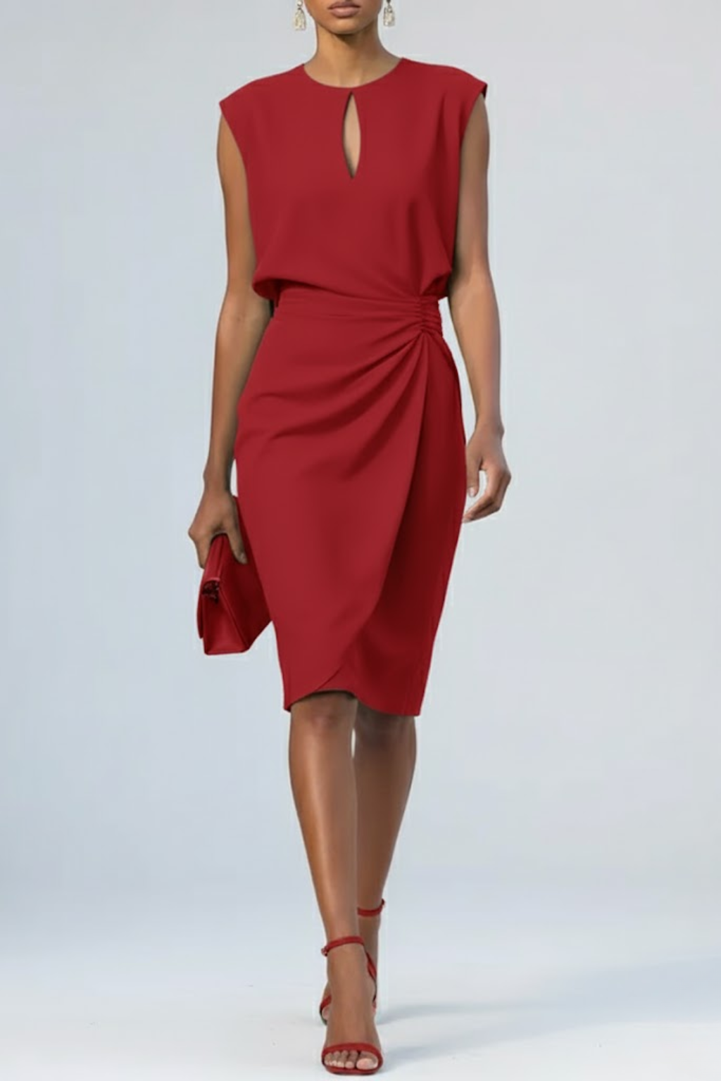 Abito Midi Donna Cocktail Sottoveste Slim
