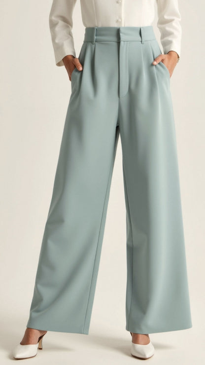 Pantaloni Donna Vita Alta Vestibilità Ampia