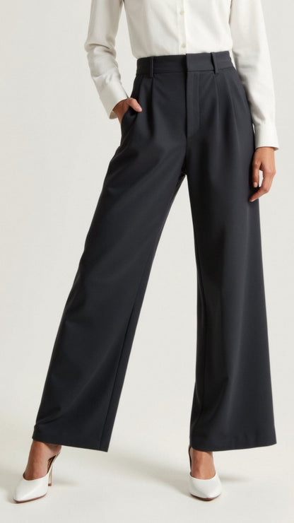 Pantaloni Donna Vita Alta Vestibilità Ampia