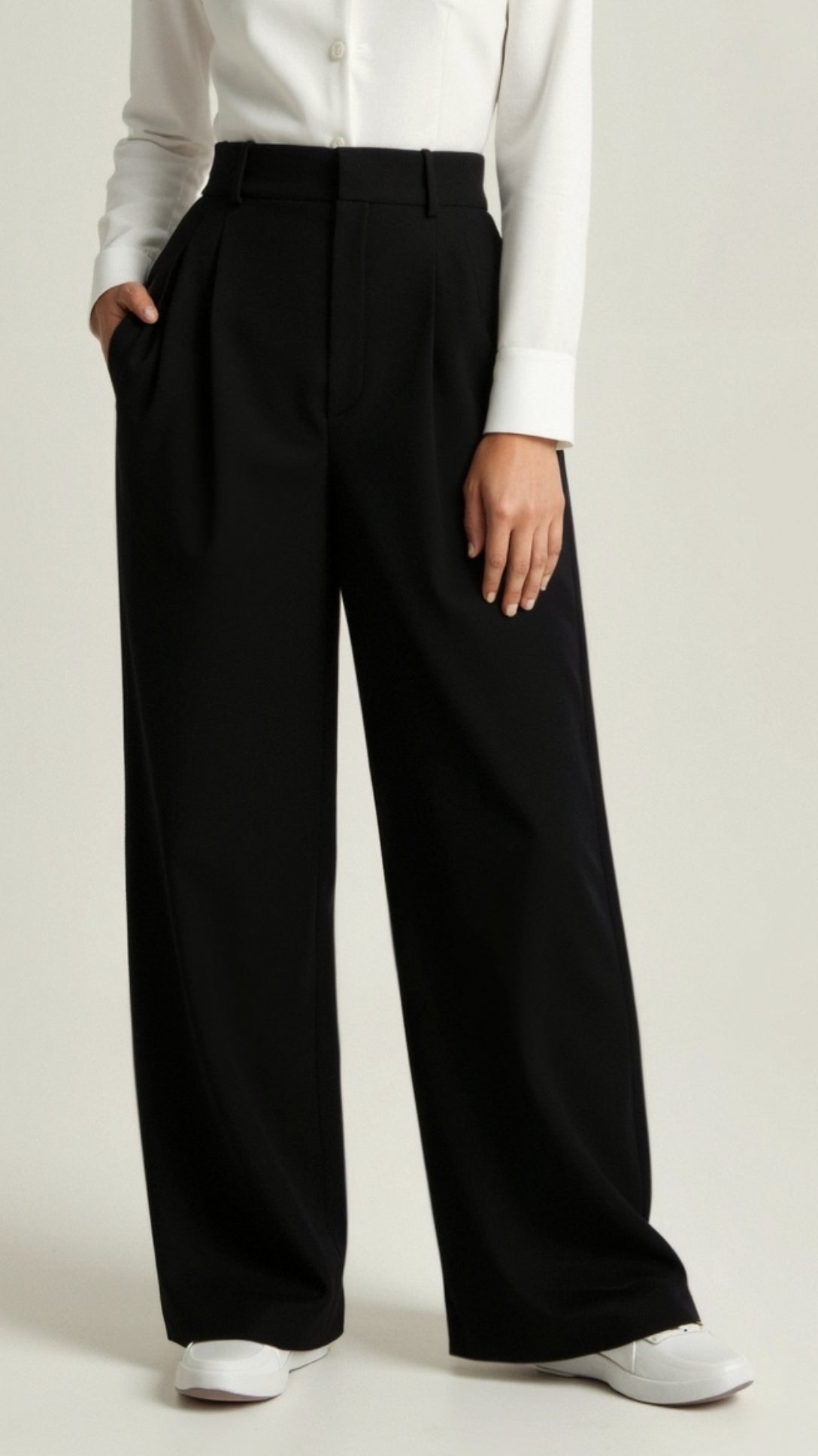 Pantaloni Donna Vita Alta Vestibilità Ampia