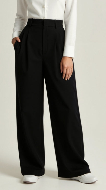 Pantaloni Donna Vita Alta Vestibilità Ampia