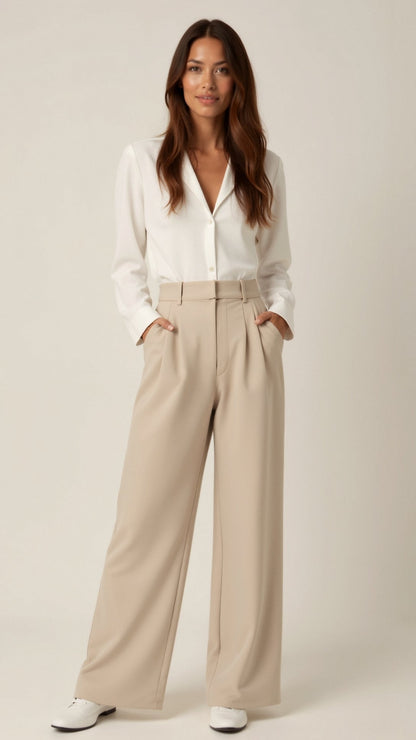 Pantaloni Donna Vita Alta Vestibilità Ampia - Brentozzi