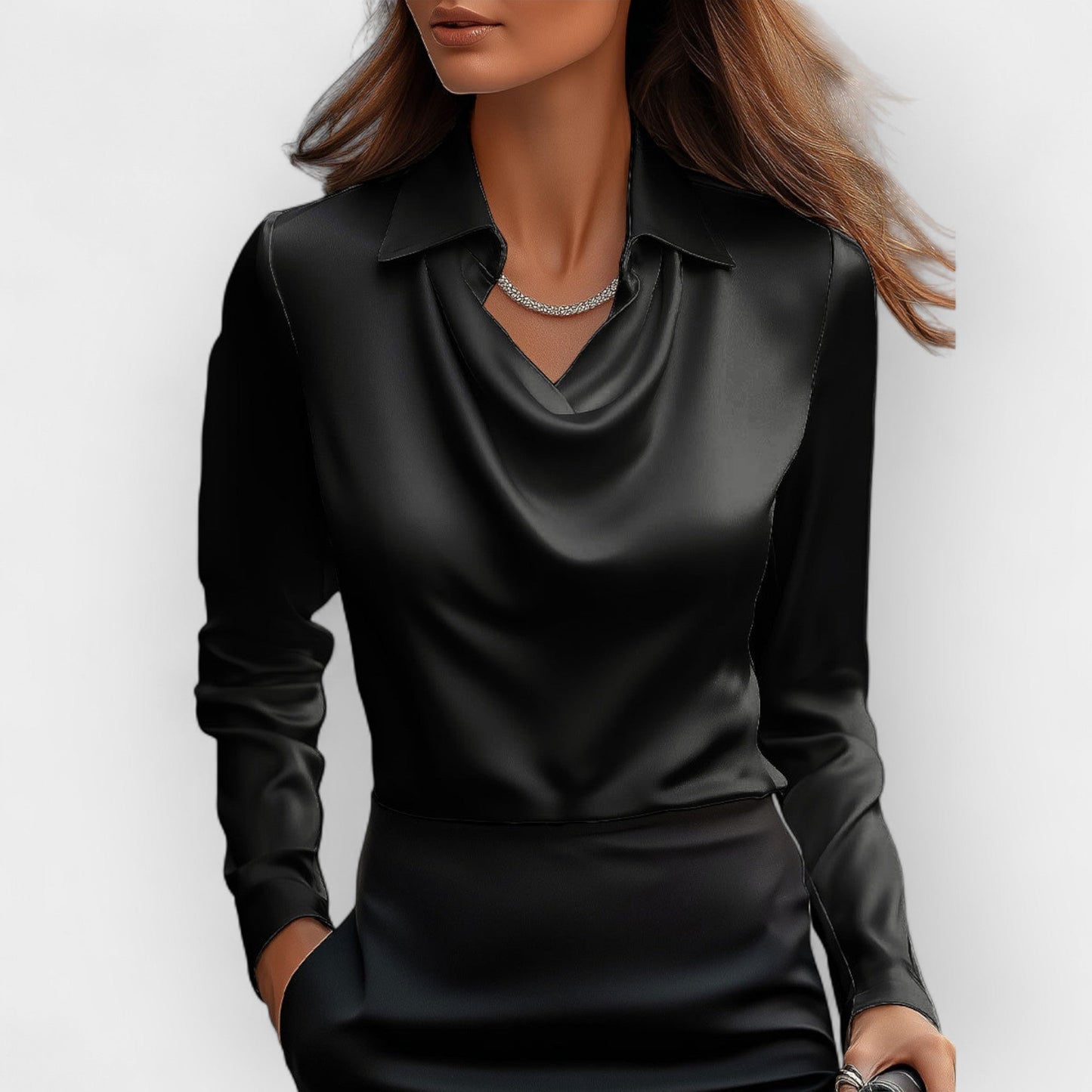 Blusa Donna Satinata Elegante Scintillante