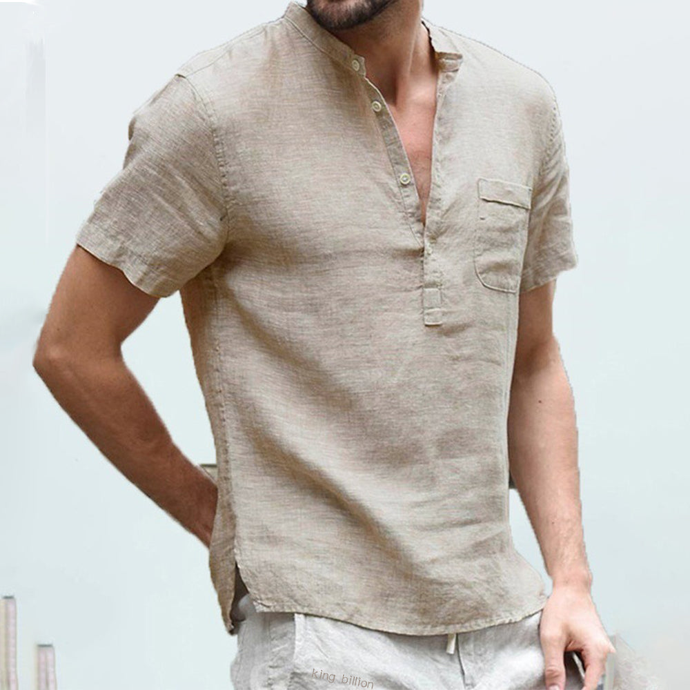 Camicia Uomo Manica Corta Tessuto Leggero Traspirante