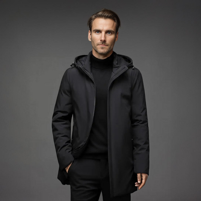 Giacca Invernale Uomo Slim Fit con Cappuccio Staccabile