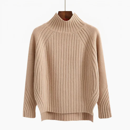 Maglione Donna Lungo in Maglia Collo Alto Caldo - Brentozzi