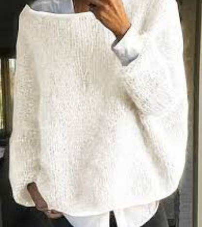 Maglione Donna Oversize Lavorato a Maglia Manica Lunga
