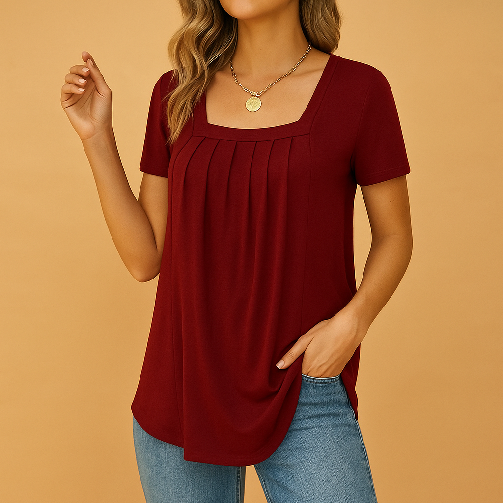 Yinte | Blusa ampia con scollo quadrato per donna 3