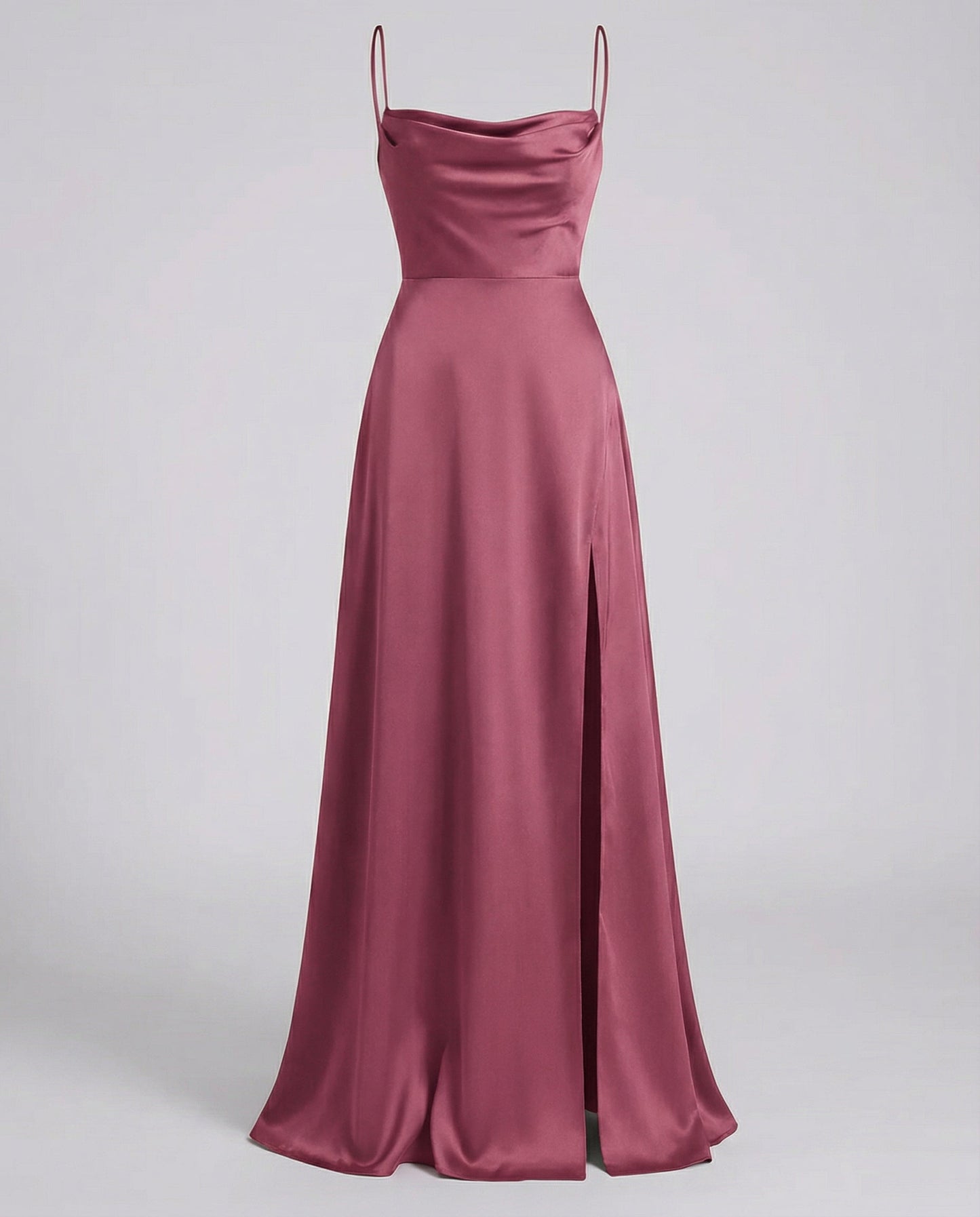 Abito Maxi Donna Scollo Alto con Spacco
