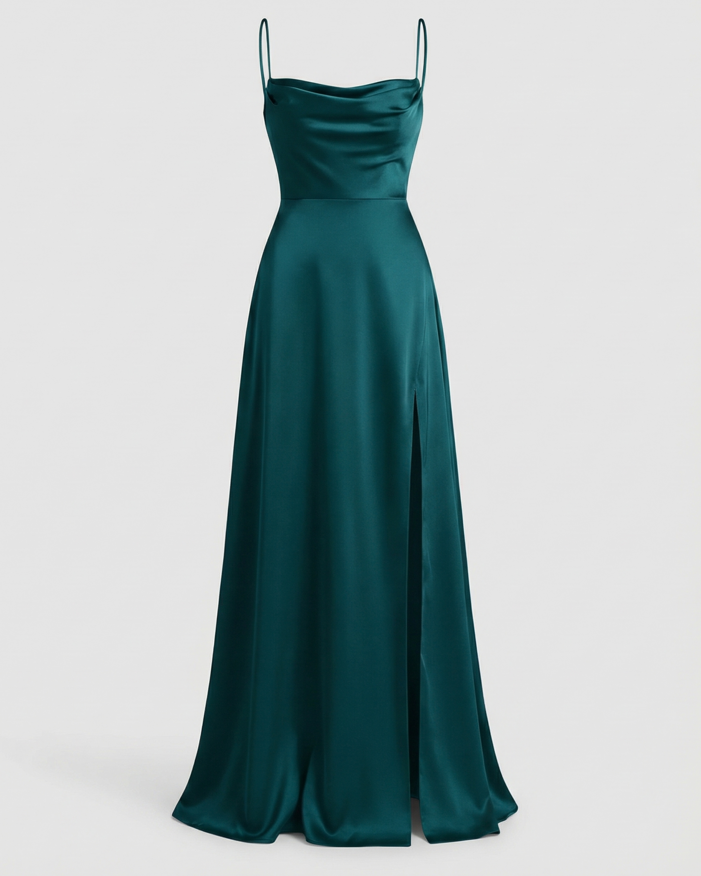 Abito Maxi Donna Scollo Alto con Spacco