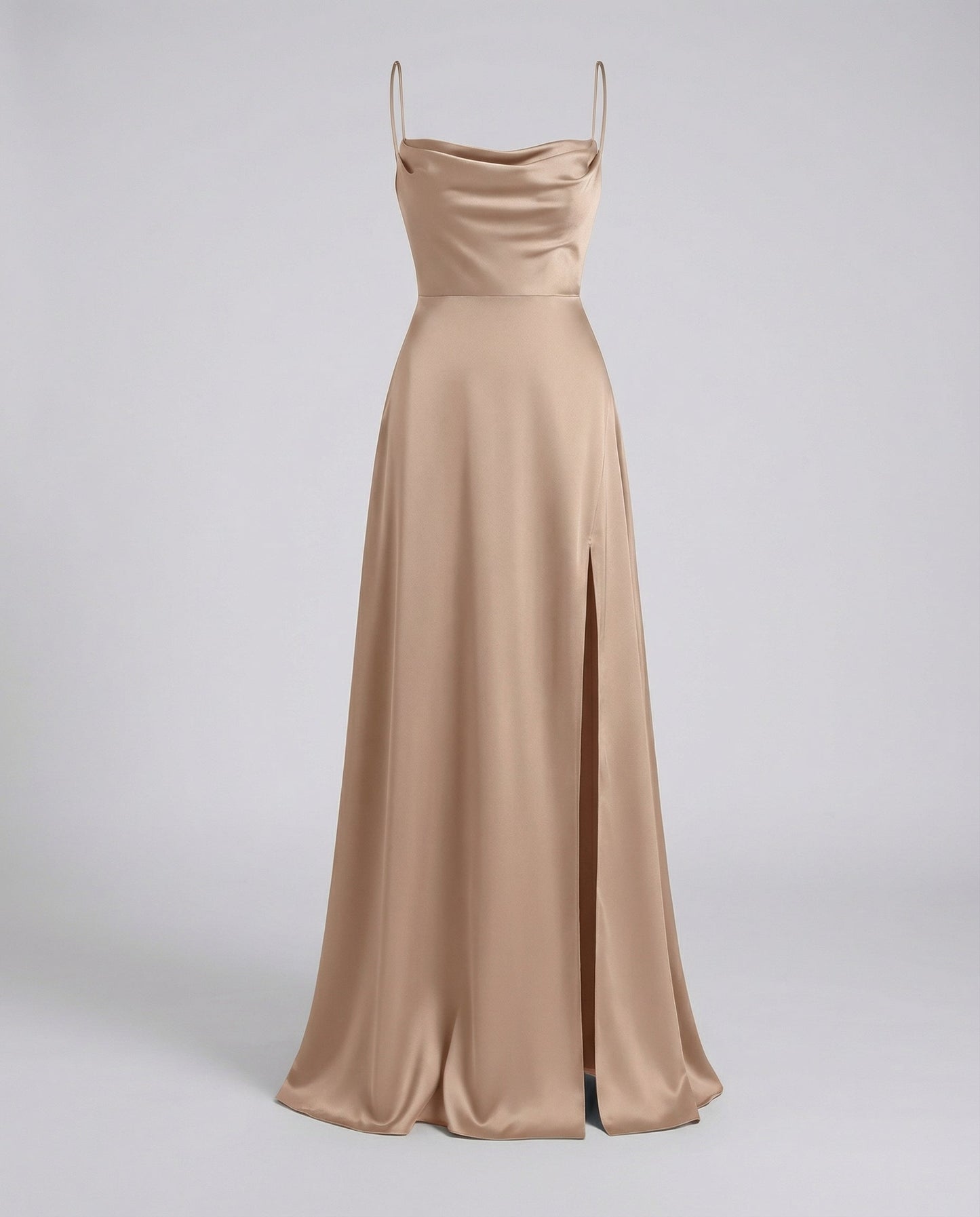 Abito Maxi Donna Scollo Alto con Spacco