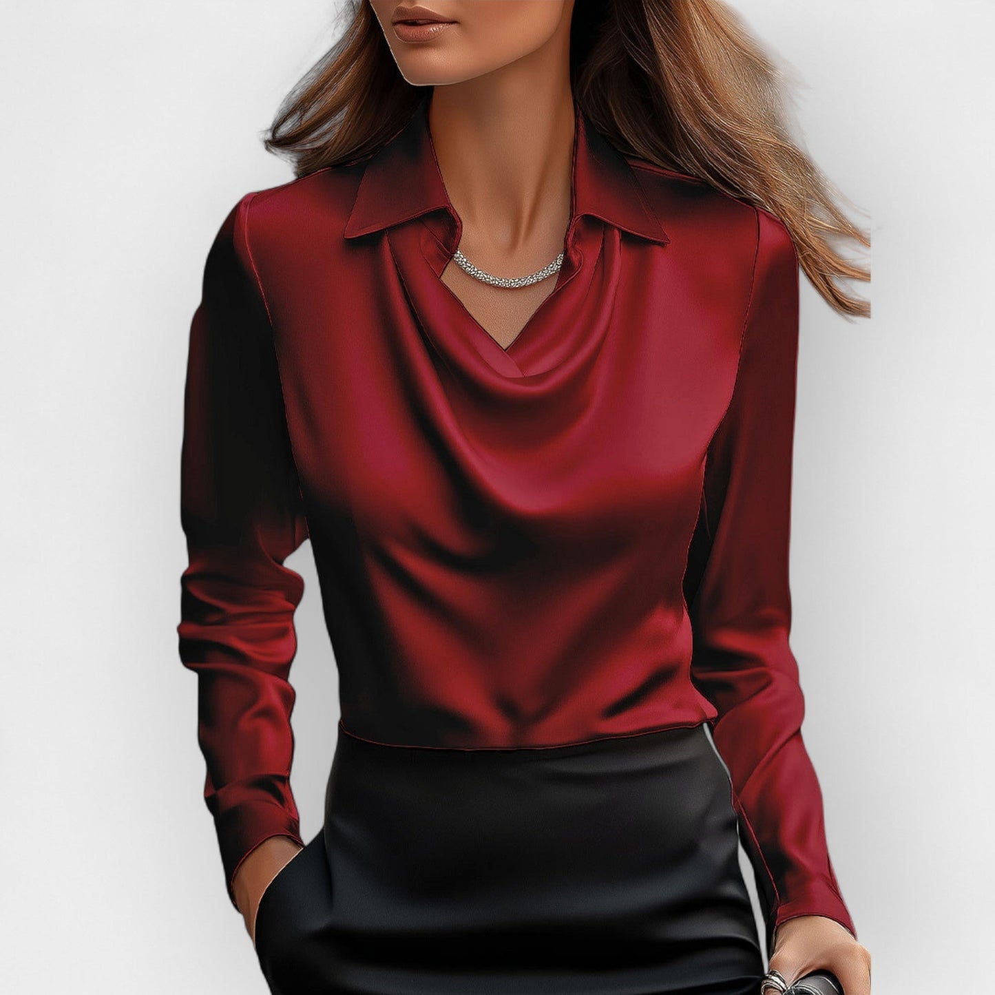 Blusa Donna Satinata Elegante Scintillante