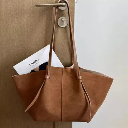 Borsa Shopper Donna in Suede Vegano Capiente e Resistente