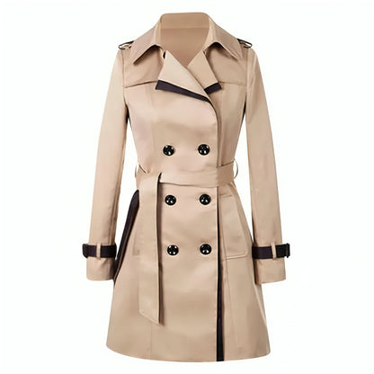 Trenchcoat Donna Tessuto Leggero Vestibilità Classica Autunnale