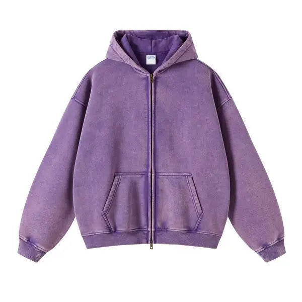Felpa Con Cappuccio Batik-Wash per Uomo | Zelara Viola