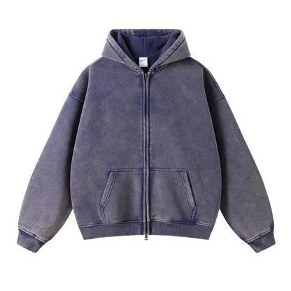 Felpa Con Cappuccio Batik-Wash per Uomo | Zelara Blu navy