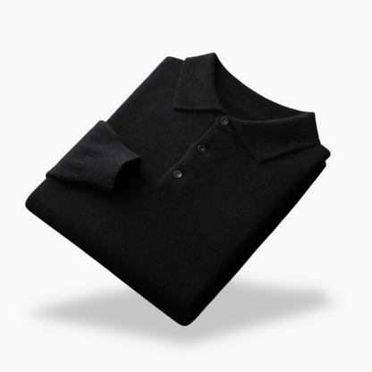 Maglione Polo In Lana Blu Per Uomo | Zelvian Nero