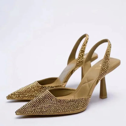 Pumps Donna Slingback con Dettagli Brillanti
