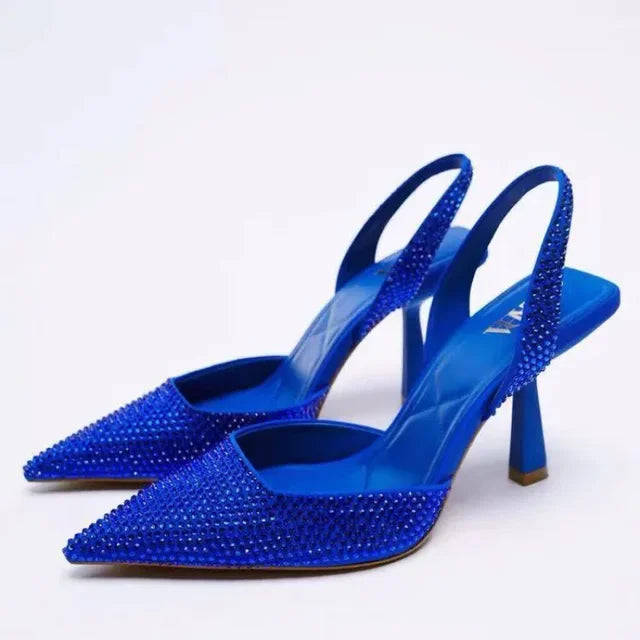 Pumps Donna Slingback con Dettagli Brillanti