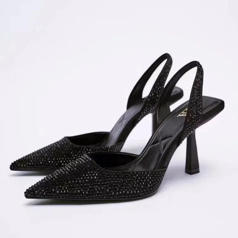 Pumps Donna Slingback con Dettagli Brillanti