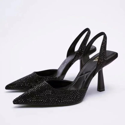 Pumps Donna Slingback con Dettagli Brillanti