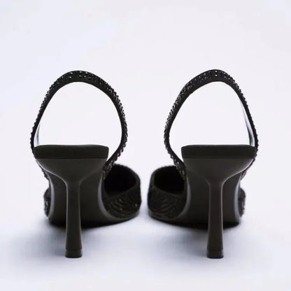 Pumps Donna Slingback con Dettagli Brillanti