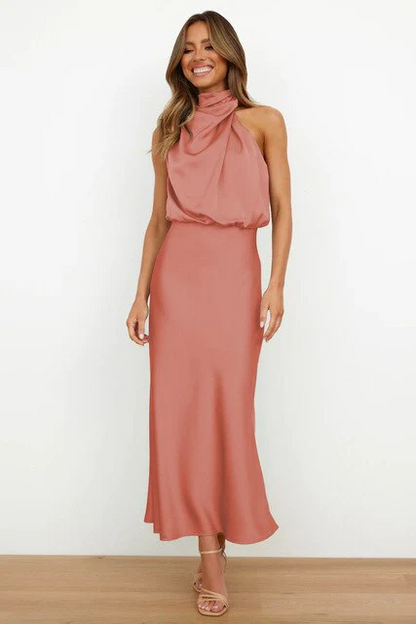 Abito Lungo Donna Lucido Elegante per Occasioni Speciali