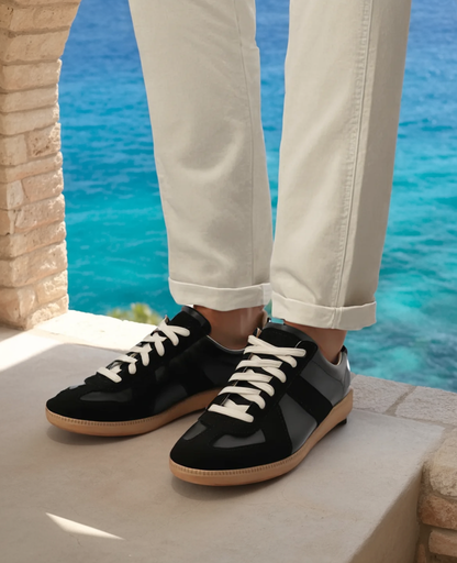 Sneakers Uomo Retro in Pelle Scamosciata Suola Gomma