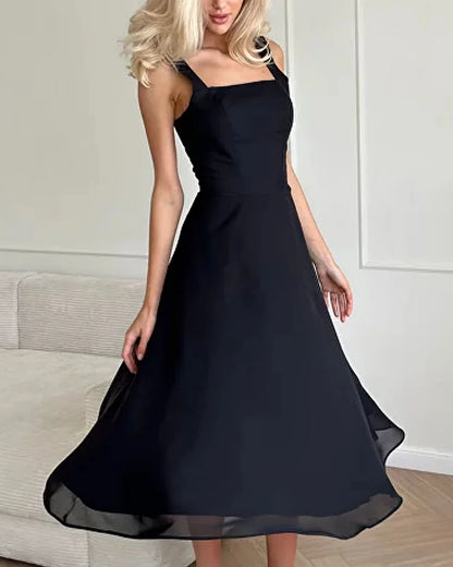 Abito Midi Donna con Spalline Sottili