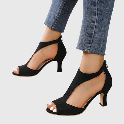 Sandali Donna Peep-Toe Tacco con Cut-Out
