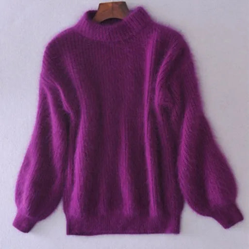 Maglione Donna a Collo Alto in Maglia Morbida