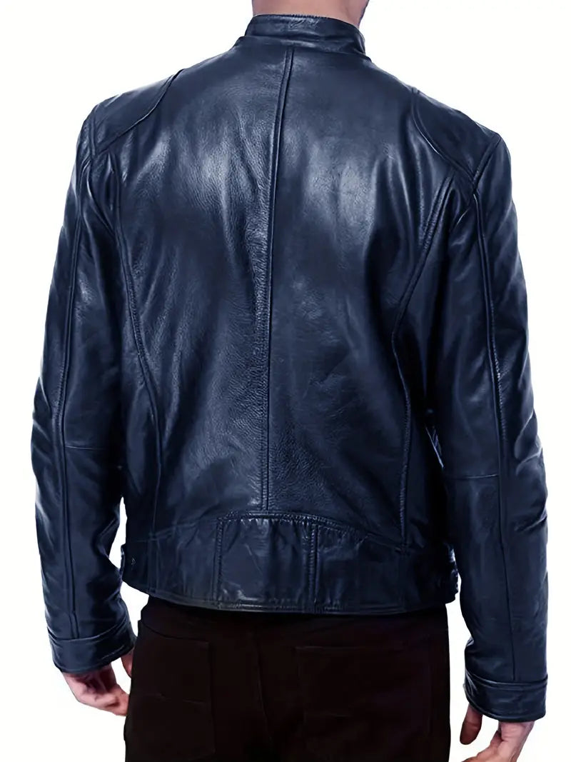 Giacca Uomo in Pelle Stile Classico Vestibilità Moderna