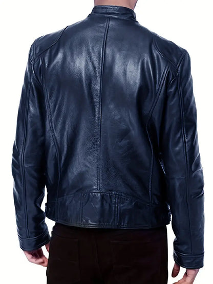Giacca Uomo in Pelle Stile Classico Vestibilità Moderna
