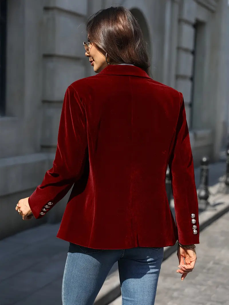 Blazer Donna Monopetto Scollo Classico Vestibilità Slim